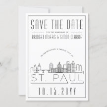 St. Paul Wedding | Gestileerde skyline De datum op