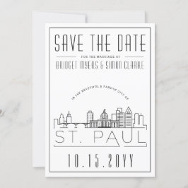 St. Paul Wedding | Gestileerde skyline De datum op Kaart