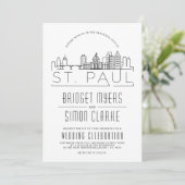 St. Paul Wedding | Gestileerde Skyline uitnodiging (Staand voorkant)
