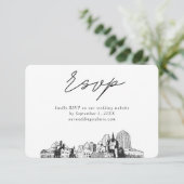 St. Paul Wedding Minimalistische schets RSVP Informatiekaartje (Staand voorkant)