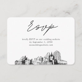 St. Paul Wedding Minimalistische schets RSVP Informatiekaartje