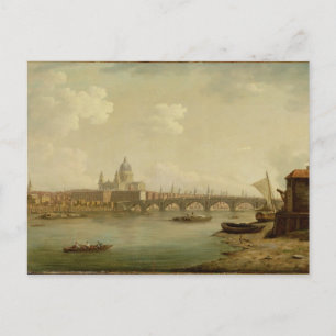 St. Paul's and Blackfriars Bridge, Londen, c.1770- Briefkaart