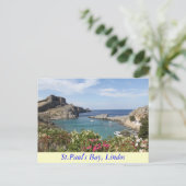 St.Paul's Bay, Lindos Briefkaart (Staand voorkant)