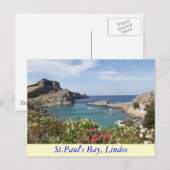 St.Paul's Bay, Lindos Briefkaart (Voorkant / Achterkant)
