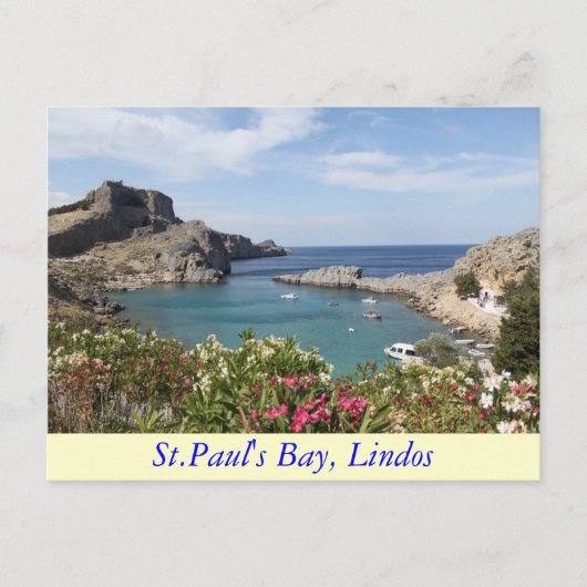 St.Paul's Bay, Lindos Briefkaart (Voorkant)