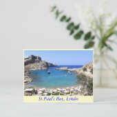St.Paul's Bay, Lindos Briefkaart (Staand voorkant)
