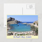 St.Paul's Bay, Lindos Briefkaart (Voorkant / Achterkant)