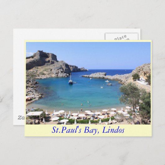 St.Paul's Bay, Lindos Briefkaart (Voorkant / Achterkant)
