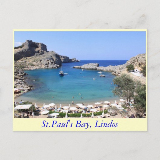 St.Paul's Bay, Lindos Briefkaart (Voorkant)