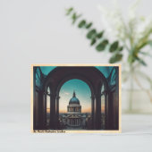 St. Paul's Cathedra London Vintage Travel Briefkaart (Staand voorkant)