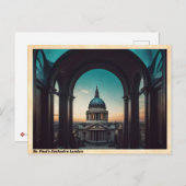 St. Paul's Cathedra London Vintage Travel Briefkaart (Voorkant / Achterkant)