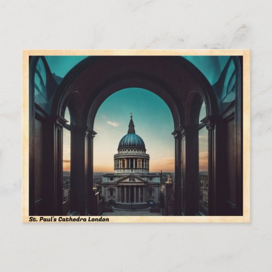 St. Paul's Cathedra London Vintage Travel Briefkaart (Voorkant)