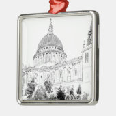 St. Paul's Cathedraal pen en inkttekening Metalen Ornament (Links)