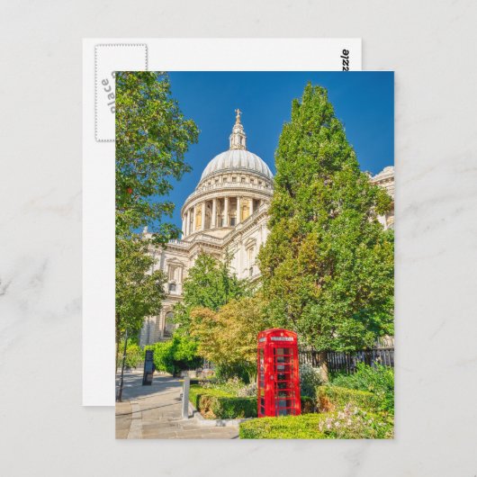 St. Paul's Cathedral, Briefkaart van het Verenigd (Voorkant / Achterkant)