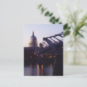 St Paul's Cathedral en de Millennium Bridge Briefkaart (Staand voorkant)