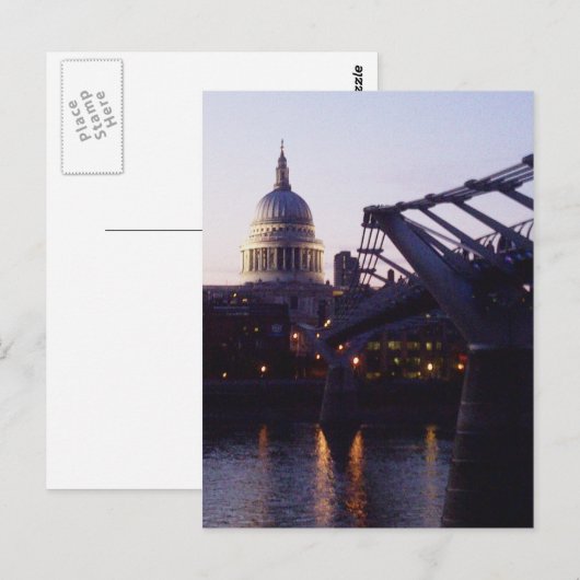 St Paul's Cathedral en de Millennium Bridge Briefkaart (Voorkant / Achterkant)