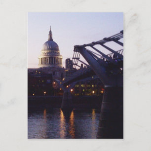 St Paul's Cathedral en de Millennium Bridge Briefkaart