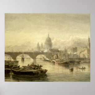 St. Paul's Cathedral en London Bridge van de Su Poster