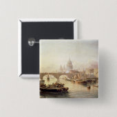 St. Paul's Cathedral en London Bridge Vierkante Button 5,1 Cm (Voorkant /achterkant)