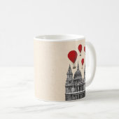 St Pauls Cathedral en Red Hot Air-ballonnen Koffiemok (Voorkant rechts)