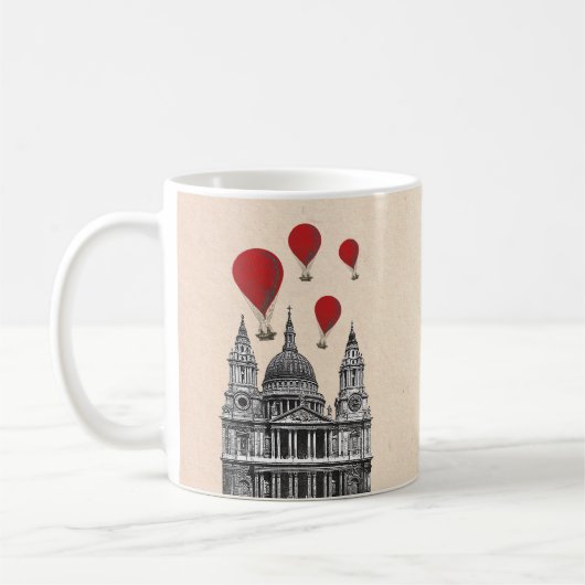 St Pauls Cathedral en Red Hot Air-ballonnen Koffiemok (Links)