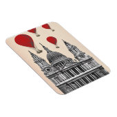 St Pauls Cathedral en Red Hot Air-ballonnen Magneet (Rechterzijde)