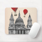 St Pauls Cathedral en Red Hot Air-ballonnen Muismat (Met muis)