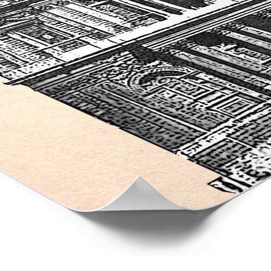 St Pauls Cathedral en Red Hot Air-ballonnen Poster (Hoek)