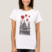 St Pauls Cathedral en Red Hot Air-ballonnen T-shirt (Voorkant)