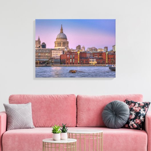 St Paul's Cathedral in de schemering, Londen UK Canvas Afdruk (Insitu (Woonkamer))