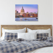 St Paul's Cathedral in de schemering, Londen UK Canvas Afdruk (Insitu (Slaapkamer))