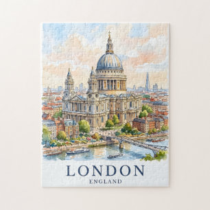 St Paul's Cathedral Londen Aquarel Reis Kunst Legpuzzel