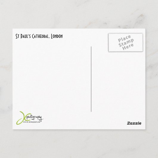 St Paul's Cathedral, Londen, Briefkaart (Achterkant)