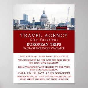 St Paul's Cathedral, London City, Travel Agency Poster