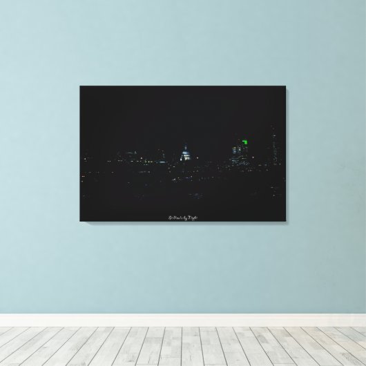 St Paul's Cathedral London, UK Cityscape Canvas Afdruk (Insitu (Houten vloer))