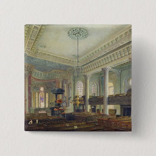 St. Paul's, Deptford (m/v op papier) Vierkante Button 5,1 Cm (Voorkant)