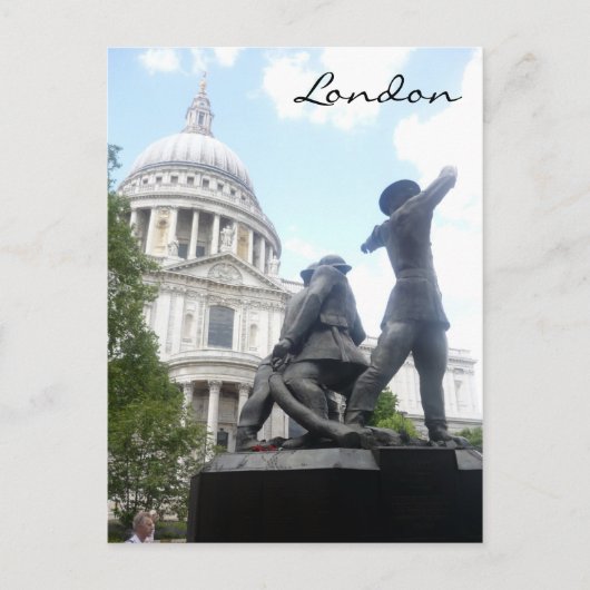 st pauls kathedraal standbeeld briefkaart (Voorkant)