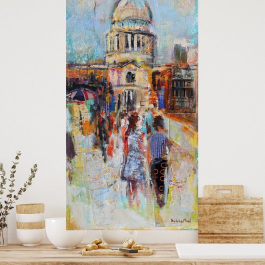 St Paul's van de Millenniumbrug Poster (Keuken)