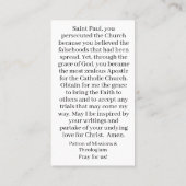 St. Paulus  gebedsgebed Kaart Contactkaartje (Achterkant)
