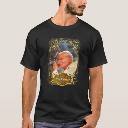 St paus Johannes Paulus II Kruiskatholieke Saint-P T-shirt (Voorkant)