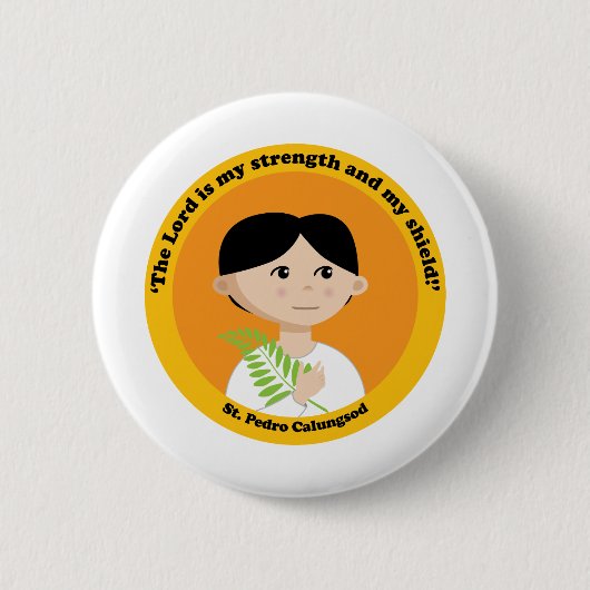 St. Pedro Calungsod Ronde Button 5,7 Cm (Voorkant)
