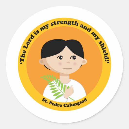 St. Pedro Calungsod Ronde Sticker (Voorkant)