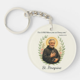 St. Peregrine Feast Day Blessings Watercolor Wreat Sleutelhanger