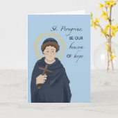St. Peregrine Patron Saint Cancer Beacon of Hope Kaart (Gele Bloem)