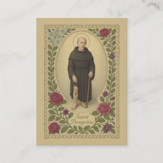 St. Peregrine Patron Saint of Cancer Heilige Kaart Visitekaartje (Voorkant)