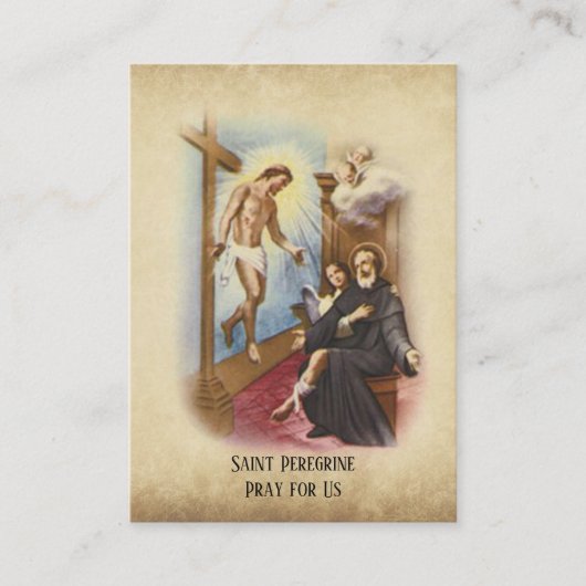 St. Peregrine Patron Saint of Cancer Heilige Kaart Visitekaartje (Voorkant)