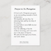 St. Peregrine Patron Saint of Cancer Heilige Kaart Visitekaartje (Achterkant)