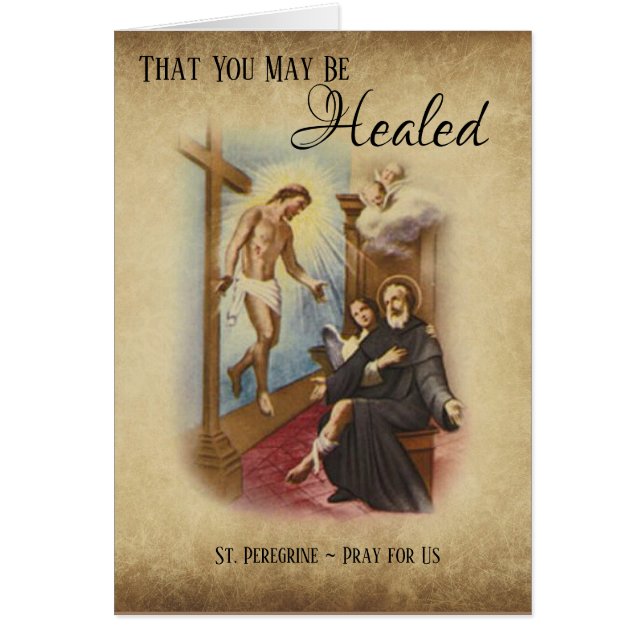 St. Peregrine Patron Saint of Cancer Jesus Cross (Voorkant)