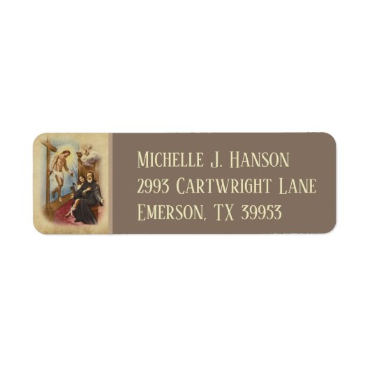 St. Peregrine Patron Saint of Cancer Patiënten Etiket (Voorkant)