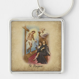 St. Peregrine Patron Saint of Cancer Patiënten Sleutelhanger